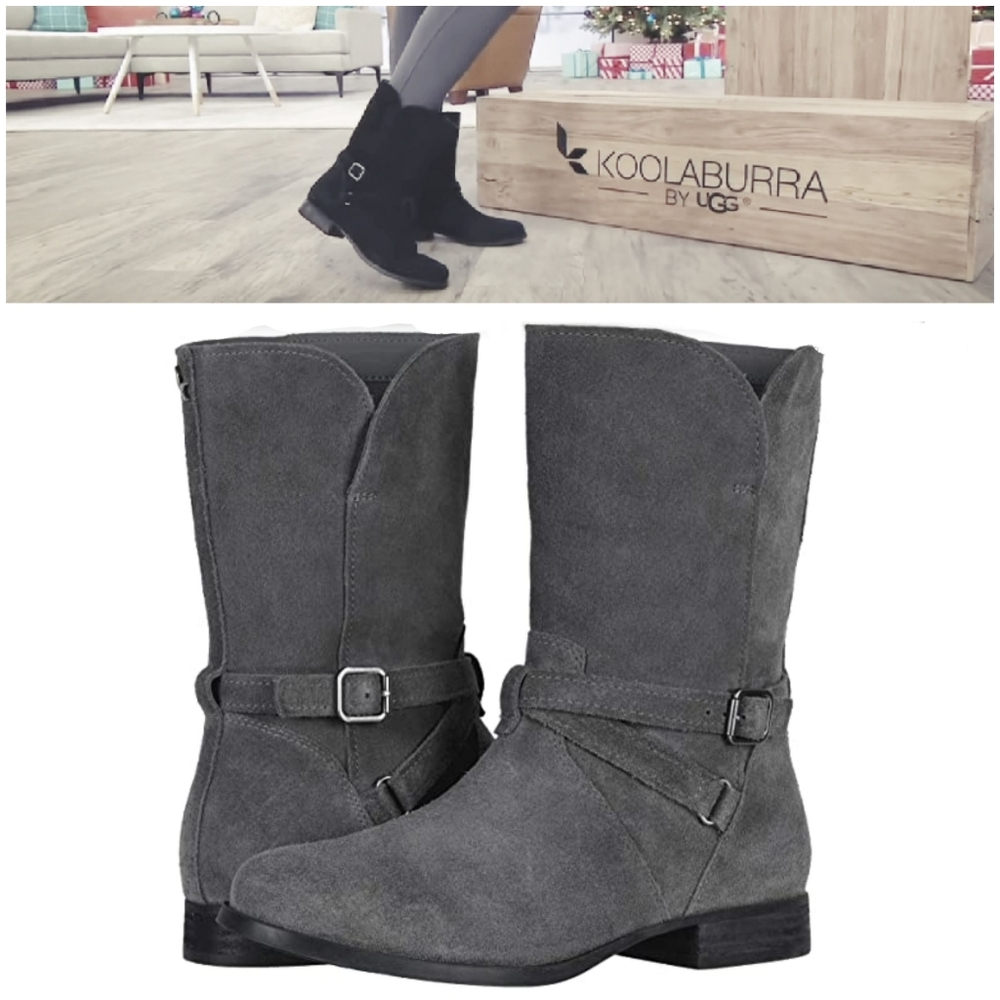 Moto Chic Gray Suede Koolaburra by UGG Booties